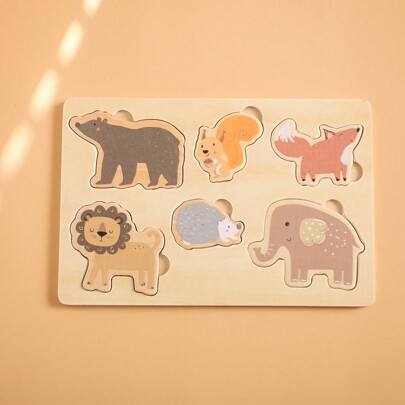 Wooden Animal Puzzle Toys, Multi-Functional Color Recognition, Animal Fruit Vegetable Matching, Educational Cognitive Jigsaw Puzzle, Early Learning Toys, Inlay Puzzle