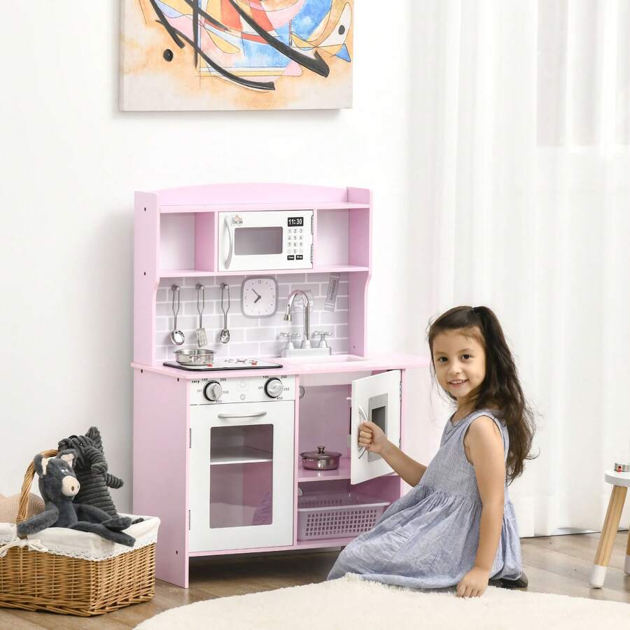 HOMCOM Kitchen Playsets - 粉色 - 查看 1