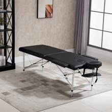 HOMCOM Table de massage pliable lit de massage portable + housse de transport charge max. 225 Kg hauteur réglable structure en alliage d'aluminium 185 x 70 cm noir - Noir - Voir 1