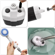 Regadera Ducha Portátil Recargable Para Camping De Mano - Blanco y Negro - Ver 4