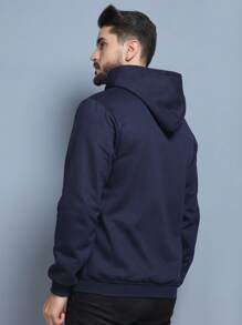 Men Zip-Up Hoodies - Navy Blue - View 7
