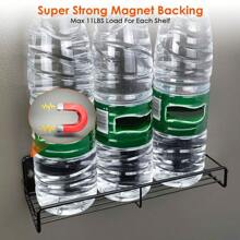 4Pcs Strong Magnetic Spice Rack Organizer Fridge Storage Shelf For Jars Seasoning Tins Utensils Space Saver Holder For Refrigerator Microwave