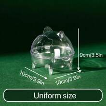 1pc Bear Shaped Splash Proof Bathing Box For Hamsters - Clear - View 7