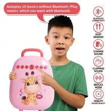 Máquina de karaoke para niños con 2 micrófonos, para niños y niñas. Incluye función de cambio de sonido, altavoz portátil para cantar, regalo de cumpleaños/vacaciones - Rosa - Ver 5