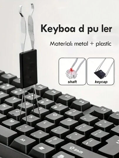 1 Stück Dual-use Tastenkappen Entferner In Schwarz Mit Stahl Draht Metal Für Reinigungszubehör Mechanischer Tastatur