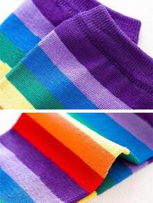 1 đôi Màu Cầu Vồng Cánh tay áo Cá nhân hóa Thời trang Dệt kim Găng tay cụt ngón Giải trí Tay áo dài Đối với Cả hai Nam Và NỮ - còng ngón tay - Xem 4