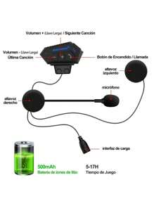 Wireless Bluetooth Headphones For Motorcycle Helmet - Black - View 7