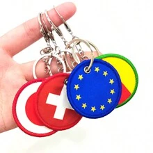 1 个国旗图案钥匙扣，适用于所有国家促销和纪念，适用于美国、德国、英国的钥匙扣，可用于手提包和服装装饰休闲礼品纪念品汽车配件包饰学校 - 混合色 - 查看 3