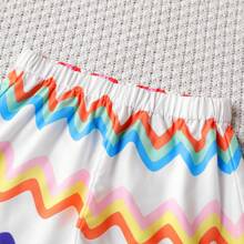 PatPat 青少女2入組多彩條紋露背背心和短褲套裝 - 彩色 - 查看 4