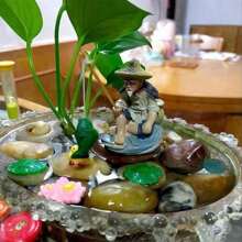 1入/包老人釣魚微型雕像,適用於微型水族景觀和魚缸裝飾,盆景貓咪手工藝花園戶外庭院套件diy配件桌面裝飾 - 灰色 - 查看 5