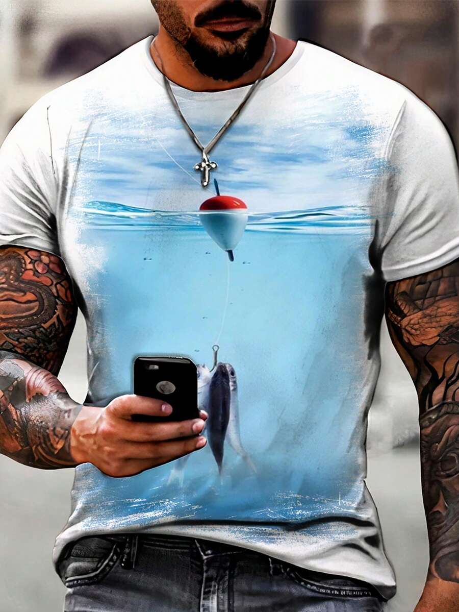Camisa Camiseta pescaria - Branco - Visão 1