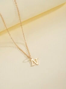 1pc Simplicity And Fashion Women's Alloy 26 English Initial Pendant Necklace - Yellow Gold - View 20