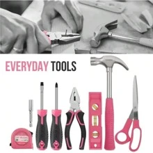14in X 11in Pink Tool Set, Tool Kit For DIY, Necessities For Daily Decoration And Maintenance, Creative Gift For Ladies - Pink - View 3