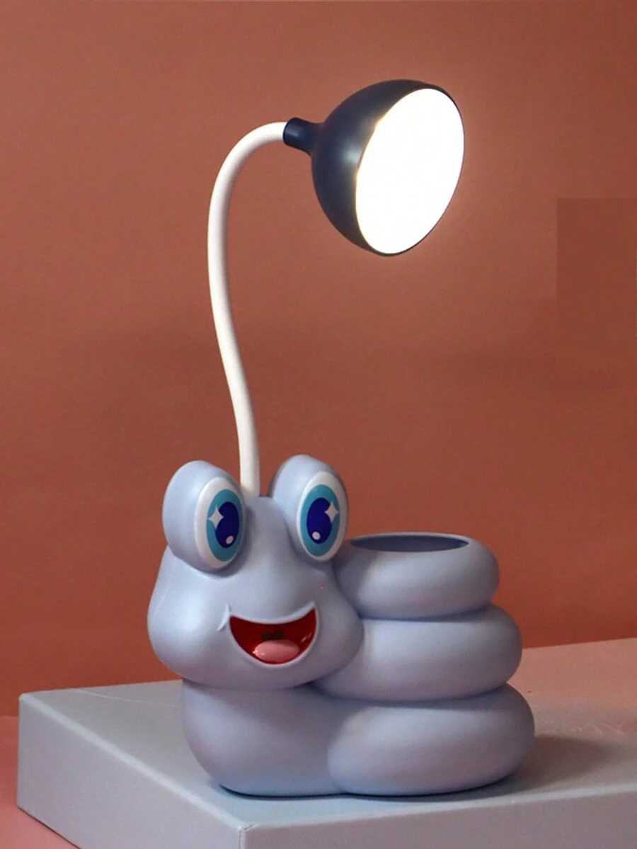 1 Pieza Lindo Caracol Caricatura Forma Pequeña Lámpara de Libro, Lámpara de Mesa USB Recargable, Adecuada para la Iluminación de la Sala de Estar, Dormitorio y Cuarto de Estudio - Azul - Ver 1