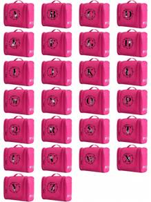 Travel Cosmetic Bags Large Capacity Toiletries Organizer Waterproof Storage Bag Neceser Bathroom Hook Wash Pouch 26 Initial Letter Pattern Makeup Bag Women Travel Classification Bag For Travel Storage Bag,Makeup Bag,Cosmetic Bag,Vacation Organizer,Large Capacity Makeup Organizer Makeup Case, For Lipstick, Brush, Skincare, Mobile Phone, Coin, Small Items, For Home,Gift,Vacation And Festival Halloween Christmas Multifunctional Use,Boho Vibes,For Holiday Beach, Bathroom Collection, Bedroom Collection, Large Capacity - Pink - View 9