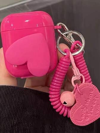 Estuche para auriculares con forma de corazón en 3D compatible con iPhone 1/2, nuevo estuche protector para auriculares inalámbricos 3/Pro/Pro2, regalo para novio/novia
