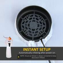 HOMCOM 6FT 1.8m LED Halloween Inflatable Decoration Floating Ghost & Pumpkin Party Outdoors Yard Lawn - White - View 6