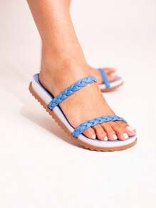 Women Flat Sandals - 水鴨藍 - 查看 2