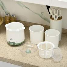HOMCOM Yogurtera 20 W 1,5L Máquina de Yogur para Hacer Yogur Griego con Filtro Indicador de Encendido y Calentamiento a Temperatura Constante PTC 19,5x17,5x21,4 cm Blanco - Blanco - Ver 8