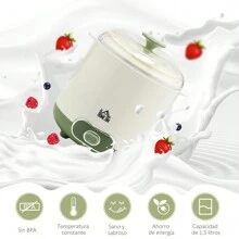 HOMCOM Yogurtera 20 W 1,5L Máquina de Yogur para Hacer Yogur Griego con Filtro Indicador de Encendido y Calentamiento a Temperatura Constante PTC 19,5x17,5x21,4 cm Blanco - Blanco - Ver 6