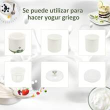 HOMCOM Yogurtera 20 W 1,5L Máquina de Yogur para Hacer Yogur Griego con Filtro Indicador de Encendido y Calentamiento a Temperatura Constante PTC 19,5x17,5x21,4 cm Blanco - Blanco - Ver 4