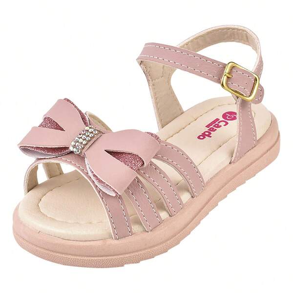 Sandália Infantil Menina Com Laço Solado Antiderrapante