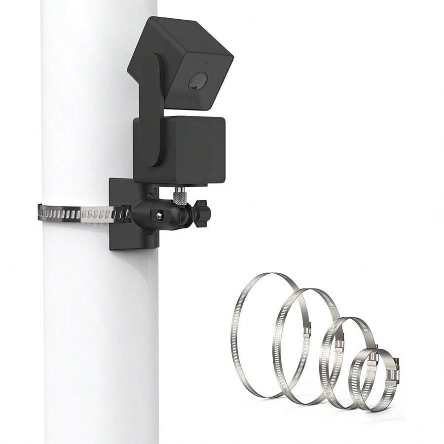 Koroao Pole Mount Bracket Compatible With Wyze Cam Pan V3 Camera - Stable Multifunctional Winding Installation (1Pack,Black) - Black - View 1