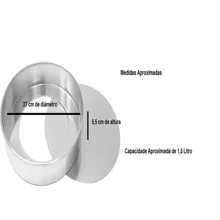 FORMA ASSADEIRA FUNDO FALSO FUNDO REMOVÍVEL LISA TAMANHO 25 ALUMÍNIO POLIDO