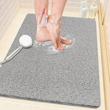 PVC Loofah (Phthalate Free) Shower/Bathtub Mat Non-Slip  24x16 Inch  Soft Tub Mat With Drain  For Tub And Bathroom Quick Drying Grey - Multicolor - View 1