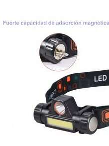 Lámpara De Cabeza Linterna Minero Recargable Con Iman - Negro - Ver 4