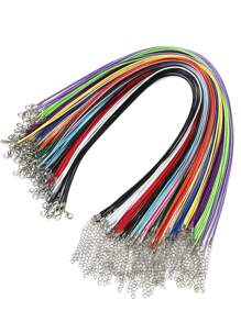 50 Piezas Cordón Con Colores Surtidos Al Azar, Cordón De Cuerda De Cera Con Cierre Ajustable Para Hacer Collares Y Brazaletes Diy - Multicolor - Ver 9