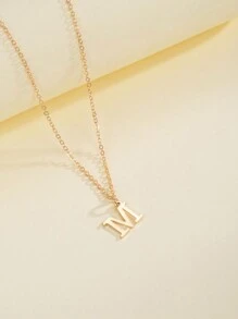 1pc Simplicity And Fashion Women's Alloy 26 English Initial Pendant Necklace - Yellow Gold - View 24