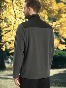 Alpha Camp Chaquetas De Polar Para Exteriores Con Medio Cierre Y Cierre Completo Para Hombre Ropa De Gimnasia Para Hombres - Gris Oscuro - Ver 5