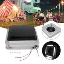 11" RV Caravan Roof Vent Forward And Reverse Motor RV Fan 12V Skylight W/ Light - Black - View 2