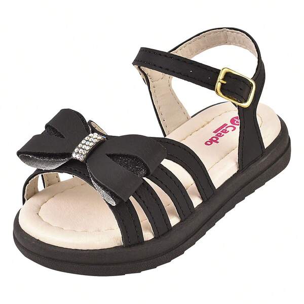 Sandália Infantil Menina Com Laço Solado Antiderrapante