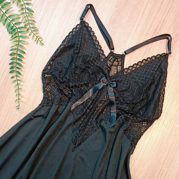 Camisola Plus Size Com Detalhe Em Renda Ref.240 Sem Bojo Tamanho Especial