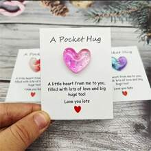 1 szt. Kartka z uściskiem "Little Love Pocket", specjalny prezent urodzinowy, weselny, walentynkowy, żeton zachęty, idealny również na prezent, dekoracja z żywicy i karta zachęty, wystrój domu i pokoju