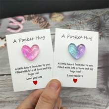 1 szt. Kartka z uściskiem "Little Love Pocket", specjalny prezent urodzinowy, weselny, walentynkowy, żeton zachęty, idealny również na prezent, dekoracja z żywicy i karta zachęty, wystrój domu i pokoju