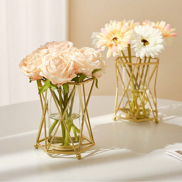 1pc Creative Iron Vase Decoration For Living Room, Suitable For Cabinet, Tv Cabinet Etc. (Dry Flowers Need To Be Purchased Separately)