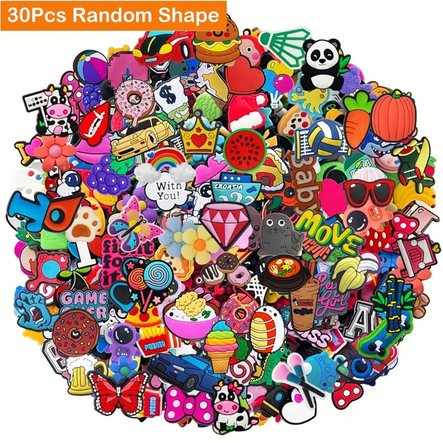 Random Shoe DIY Decorate Charms For Sandals, 10200Pcs Animal/Food