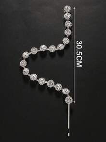 1pc Silver Floral Design Hair Clip With Rhinestones For Women's Braids And Hair Updos - Silver - View 4