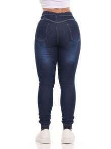 Calca Jeans Feminina Jogger Elastano Lycra cintura alta