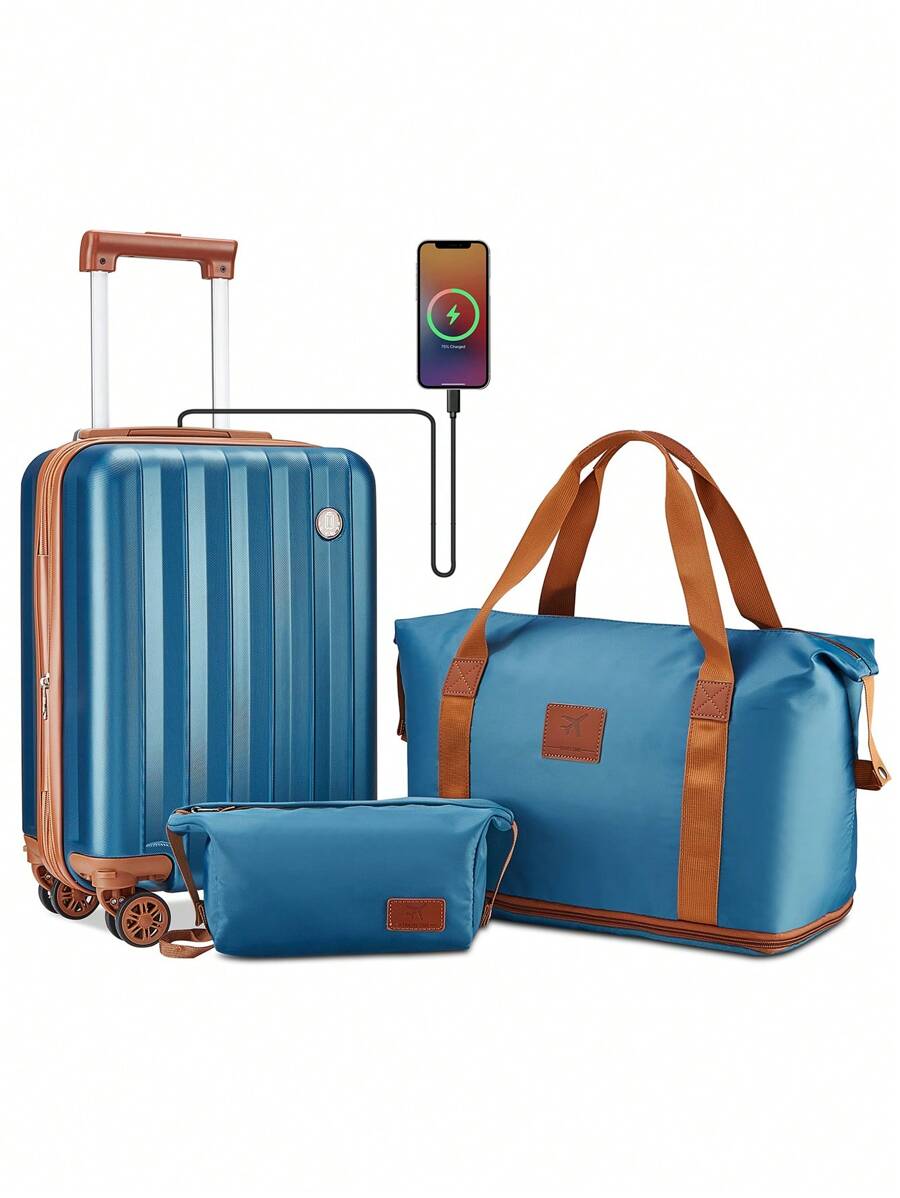 Imiomo Carry On Luggage 18 Inch Suitcases With Wheels, Expandable Carry