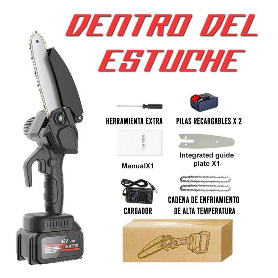 Motosierra Portátil,  Eléctrica De Mano 48 V - Negro - Ver 1