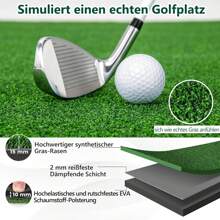 Tappetino da golf, tappetino da pratica da golf 152x92 cm / 152x117 cm con 2 aste di allineamento e 2 tee da golf, tappetino da allenamento da golf per uso interno ed esterno