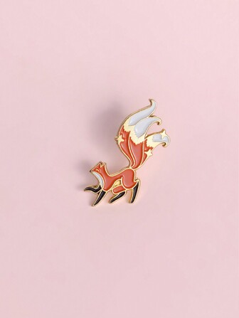 1 st. Söt Djur Röd Räv Formad Broschnål , Perfekt För Motsvarande Kläder Eller Ryggsäckar , A Fashionabel Accessoar För män Eller Kvinnors Dagligt slitage