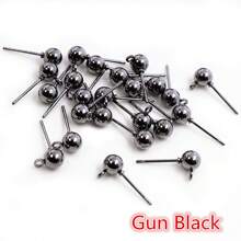 40pcs 3/4/5mm Diameter Ball Stud Earrings Basic Pins With Connector Loop For DIY Jewelry Making Accessories Supplies