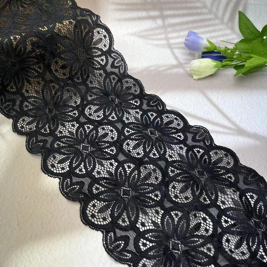 6.7inches Wide X 78inches Stretchy Lace Trim For Clothes, Hats, Furniture Diy Design And Decoration