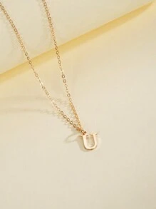 1pc Simplicity And Fashion Women's Alloy 26 English Initial Pendant Necklace - Yellow Gold - View 19