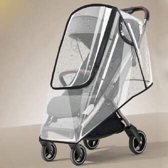 Universal Baby Stroller Rain Cover Windproof Shield, Waterproof Umbrella Canopy, Outdoor Travel Essential